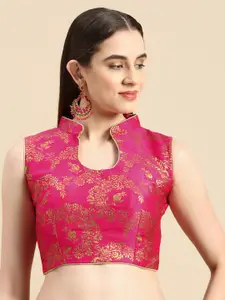 flaher Women Ethnic Motifs Woven Design Art Silk Padded Blouse