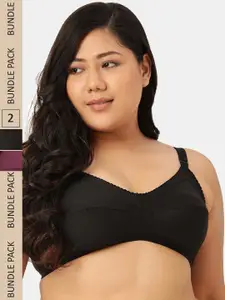 Sztori Pack of 2 Non-Wired Non-Padded Bra SZ-P-CONCENT-BLK-PP-2