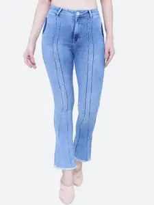 FCK-3 Women Bootilicious Bootcut High-Rise Heavy Fade Embellished Stretchable Jeans