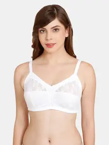 Rosaline by Zivame Lace Floral Non-Wired Non-Padded Bra RO1019FASHCWHIT