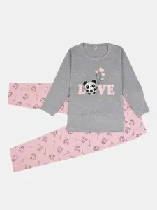 V-Mart Girls Printed Pure Cotton Night suit