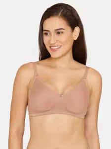 Zivame Non Padded & Non-Wired Seamless Transparent Back T-shirt Bra
