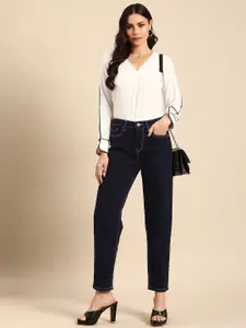 all about you Women Slim Mom Fit High-Rise Stretchable Jeans