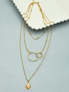 AMI Gold-Plated 3 Layered Contemporary Necklace