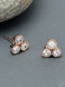 AMI Rose Gold-Plated Contemporary Studs Earrings