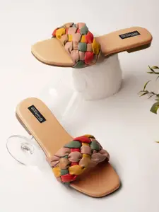 Shoetopia Women Colourblocked Open Toe Flats