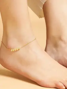 Zavya 925 Sterling Silver Embellished Gold-Plated Anklet