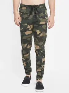 SAPPER Men Pure Cotton Camouflage Printed Slim Fit Joggers Trousers