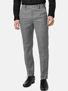 BYFORD by Pantaloons Men Checked Slim Fit Low-Rise Trousers