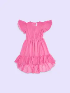 Pantaloons Junior Girls Flutter Sleeves Fit And Flare Cotton Dress