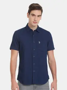 U.S. Polo Assn. Denim Co. Men Short Sleeves Cotton Casual Shirt