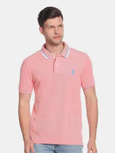 U.S. Polo Assn. Men Polo Collar Pure Cotton Slim Fit T-shirt