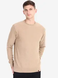 JoE Hazel Men Round Neck Long Sleeves Pure Cotton Pullover