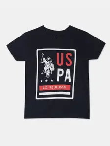 U.S. Polo Assn. Kids Boys Cotton Printed T-shirt