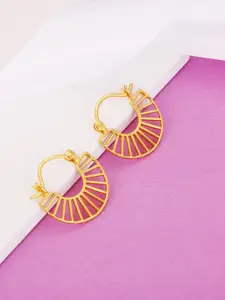 GIVA 925 Sterling Silver Gold Plated Contemporary Hoop Earrings