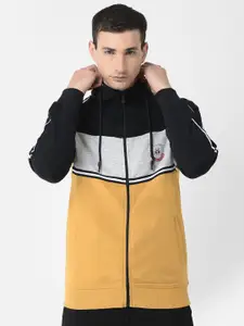 Crimsoune Club Men Colourblocked Hooded Sweatshirt