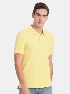 U.S. Polo Assn. Men Brand Logo Polo Collar Cotton T-shirt