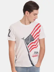 U.S. Polo Assn. Denim Co. Men Pure Cotton Printed Slim Fit T-shirt