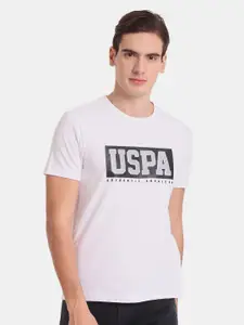 U.S. Polo Assn. Denim Co. Men Typography Printed Slim Fit Cotton T-shirt