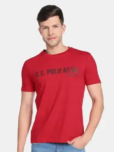 U.S. Polo Assn. Denim Co. Men Brand Logo Printed Slim Fit T-shirt
