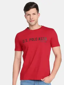 U.S. Polo Assn. Denim Co. Men Typography Printed Slim Fit Cotton T-shirt