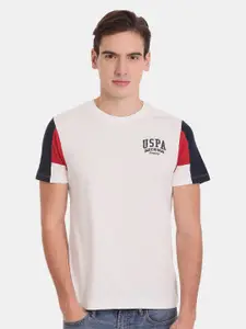 U.S. Polo Assn. Denim Co. Men Colourblocked Slim Fit Cotton T-shirt