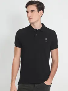 U.S. Polo Assn. Denim Co. Men Polo Collar Slim Fit Cotton T-shirt