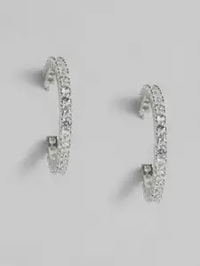 MIDASKART Silver-Plated  Circular Hoop Earrings