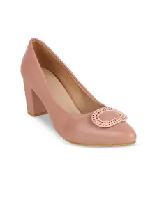 SHUZ TOUCH Closed Back Block Pumps With Bows