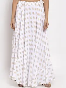 Clora Creation Ethnic Motifs Printed Flared Maxi Skirt