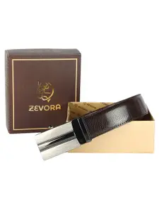 ZEVORA Men Textured Leather Formal Belt