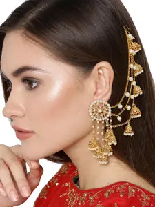 YouBella Gold-Plated Contemporary Jhumkas Earrings