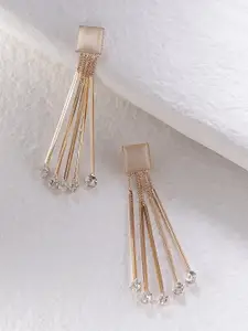 YouBella Gold-Plated Contemporary Drop Earrings
