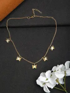 YouBella Gold-Plated Butterfly Pattern Necklace