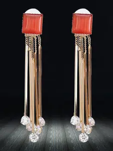 YouBella Gold-Plated Contemporary Drop Earrings