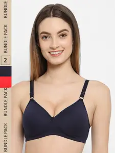 Floret Pack Of 2 Lightly Padded High Support All Day Comfort Seamless Bra
