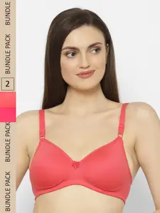 Floret Pack Of 2 Lightly Padded Non Wired T-Shirt Bra