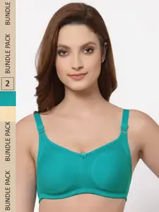 Floret Pack Of 2 Non Padded Non-Wired Seamless Minimizer Bra