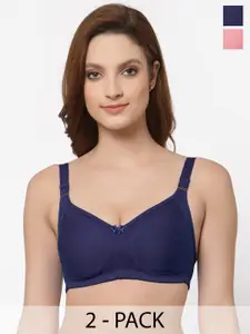 Floret Pack Of 2 Non Wired Non Padded High Support Minimizer Bra