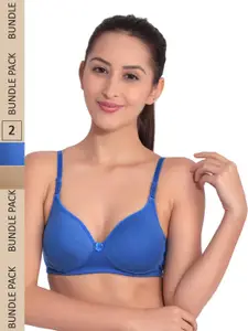 Floret Pack Of 2 Heavily Padded Non Wired Push Up Bra