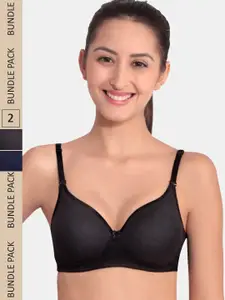 Floret Pack Of 2 High Support Heavily Padded Back Closure Multiway Strap Bra