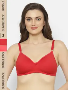 Floret Pack Of 2 Lightly Padded Non-Wired Seamless T-shirt Bra