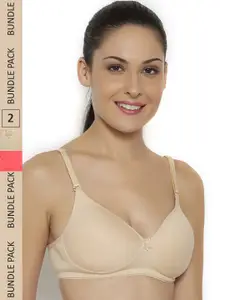 Floret Pack Of 2 Heavily Padded Non-Wired Seamless Push-Up Bra