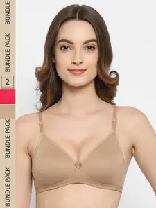 Floret Pack of 2 Non Padded Non Wired T Shirt Bra
