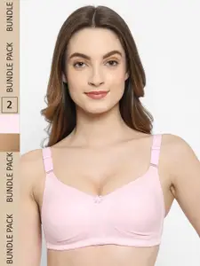 Floret Pack Of 2 High Support Non Padded All Day Comfort Seamless Bra