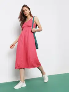 Vero Moda V-Neck Shoulder Strap A-Line Midi Dress
