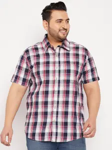 bigbanana Men Plus Size Tartan Checks Checked Casual Shirt