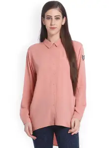 ONLY Women Peach-Coloured Boxy Solid Casual Shirt
