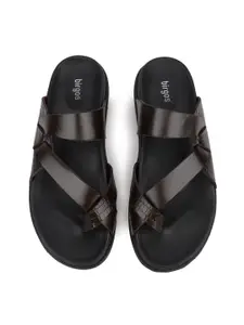 birgos Men Leather Slip-On Comfort Sandals