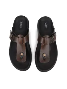 birgos Men Leather Buckle Comfort Sandals